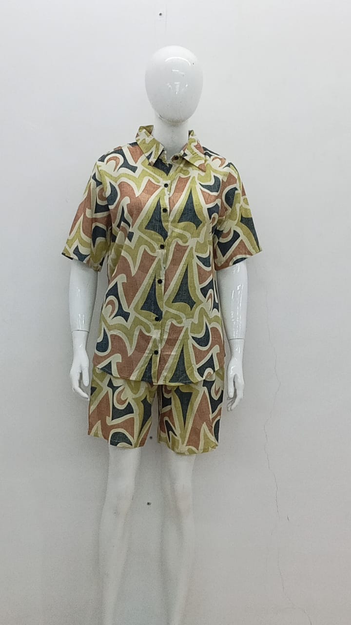 Abstract Swirl Print Two-Piece Set
