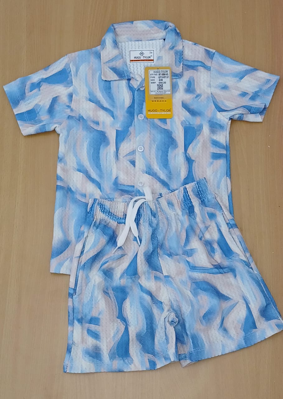 Blue Swirl Kids' Shirt & Shorts Set