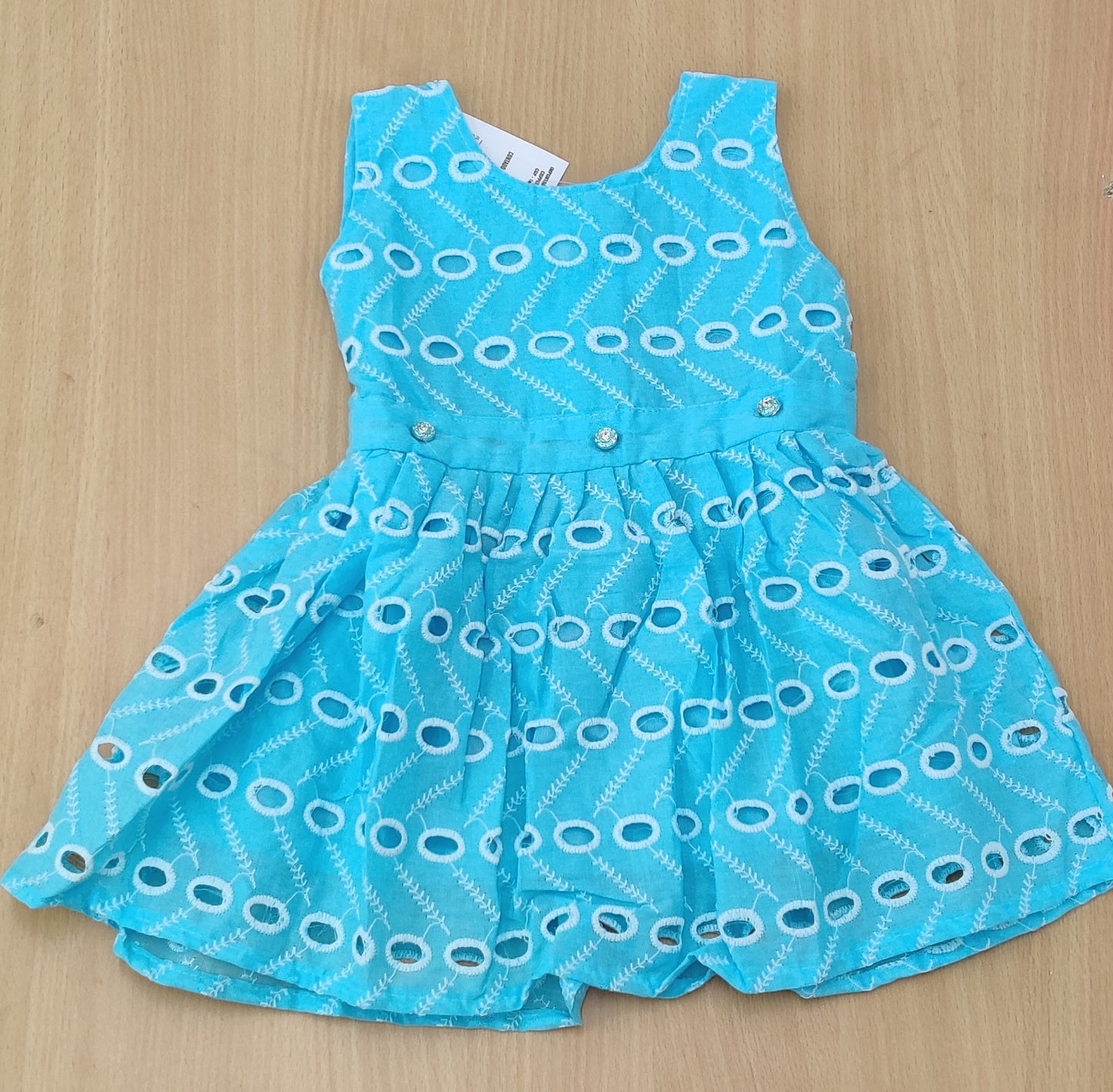 Pretty Sleeveless Cotton Eyelet Dress