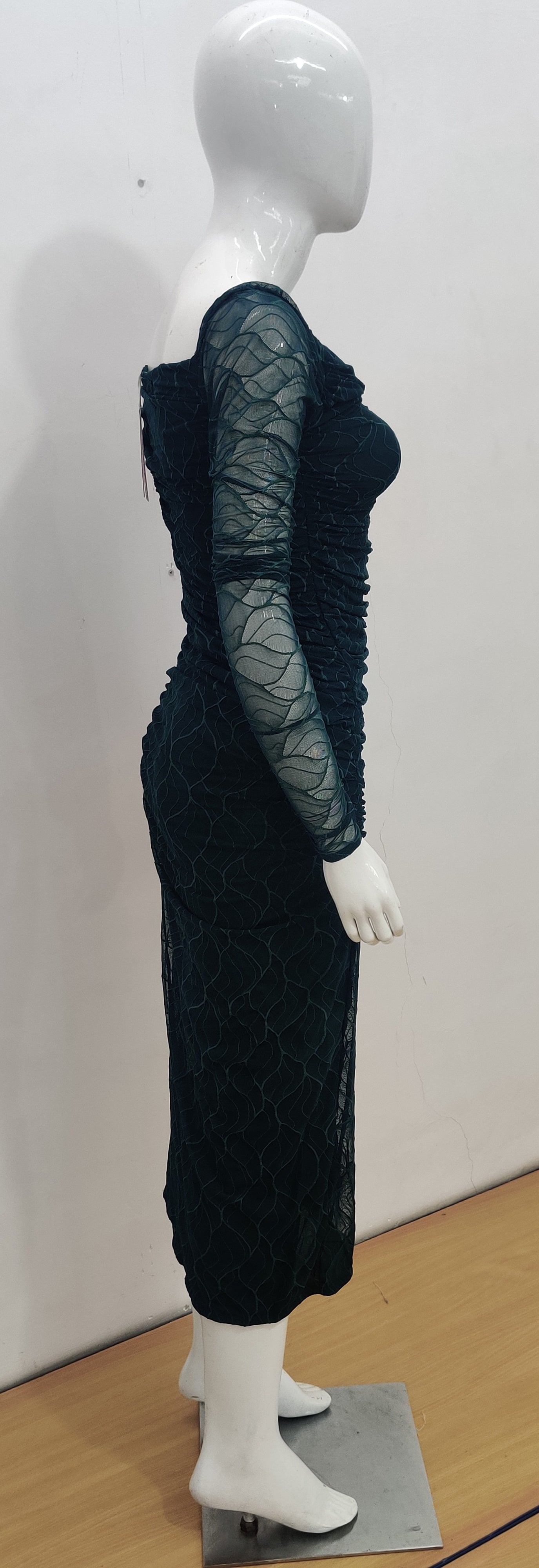 Elegant Ruched Mesh Dress in Multiple Hues
