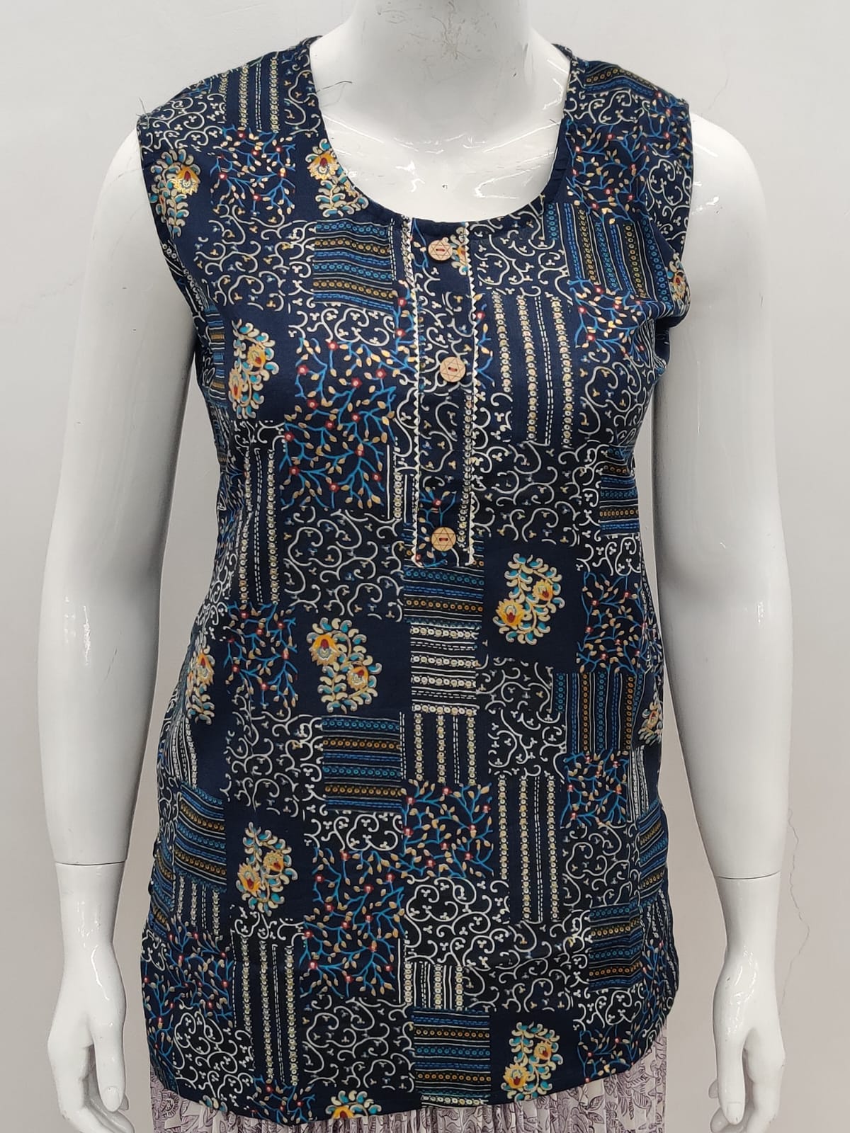 Sleeveless Short Summer Kurti Top