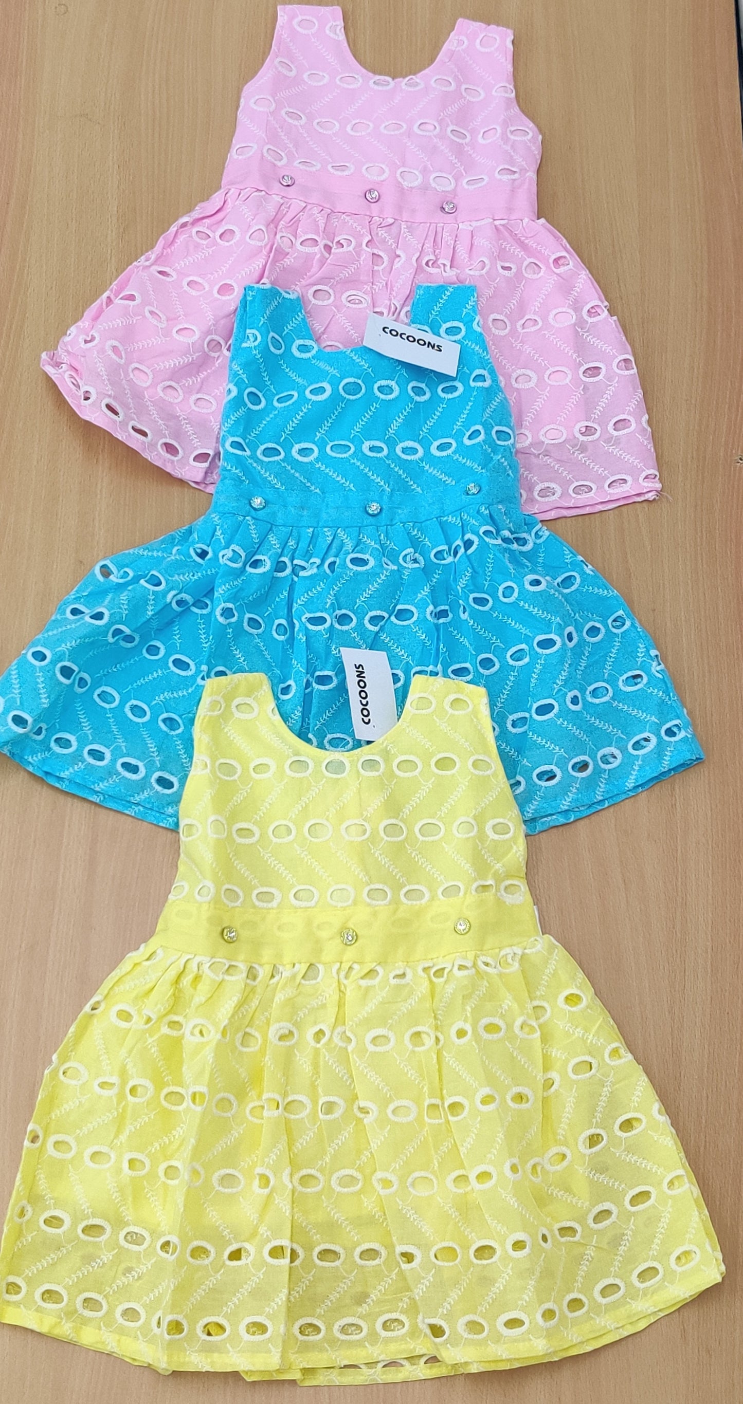 Pretty Sleeveless Cotton Eyelet Dress