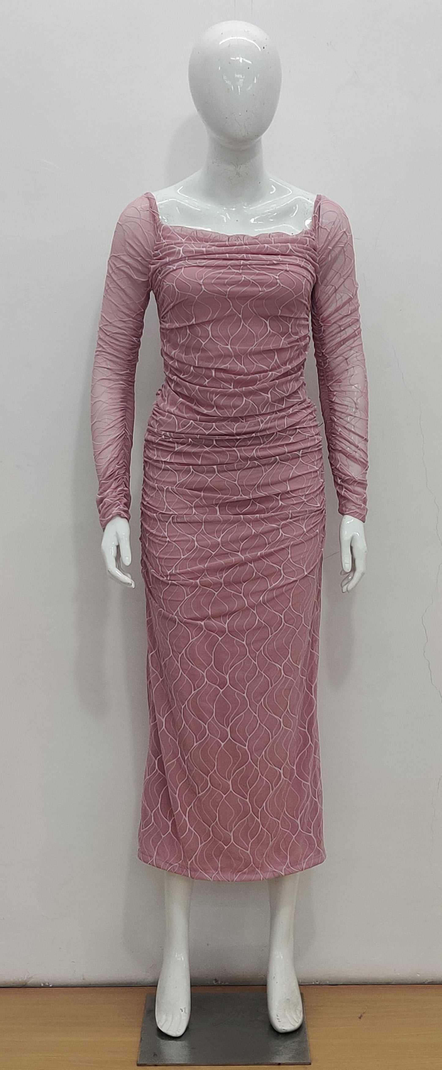 Elegant Ruched Mesh Dress in Multiple Hues